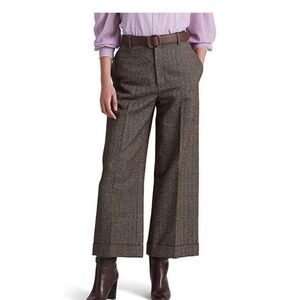 NWT Lauren Ralph Lauren Wool Herringbone Cropped Trousers SZ: 10P